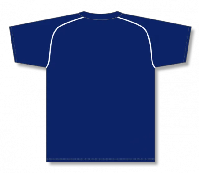 Athletic Knit (AK) BA1344A-216 Adult Navy/White Two-Button Baseball Jersey