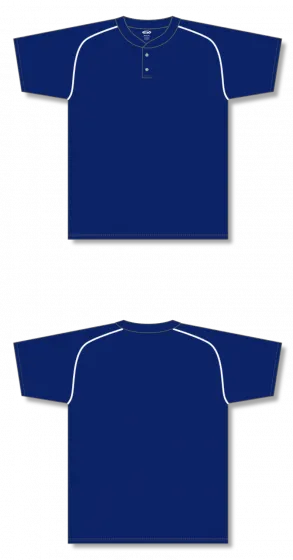 Athletic Knit (AK) BA1344A-216 Adult Navy/White Two-Button Baseball Jersey