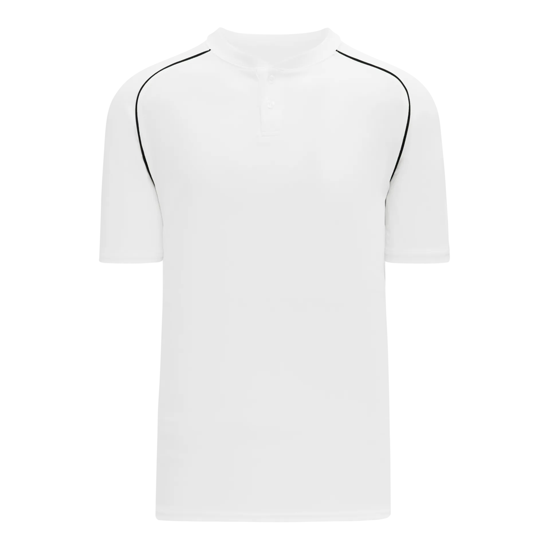 Athletic Knit (AK) BA1344A-222 Adult White/Black Two-Button Baseball Jersey