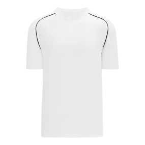 Athletic Knit (AK) BA1344A-222 Adult White/Black Two-Button Baseball Jersey