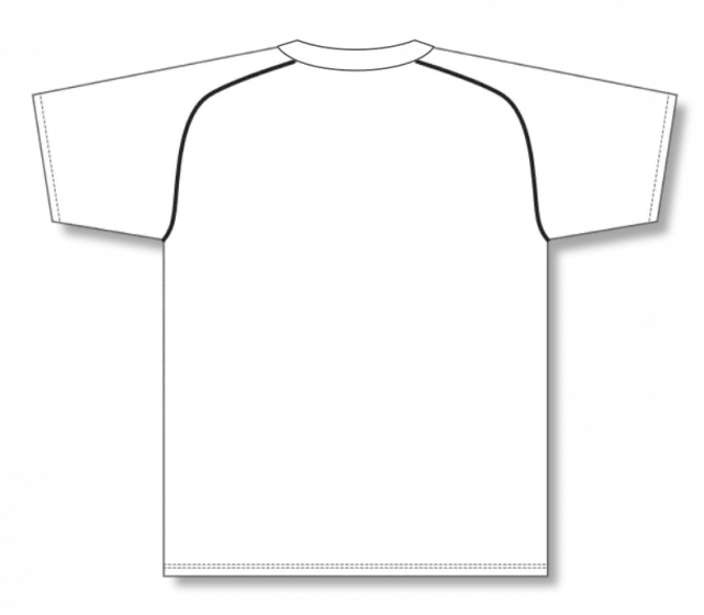Athletic Knit (AK) BA1344A-222 Adult White/Black Two-Button Baseball Jersey