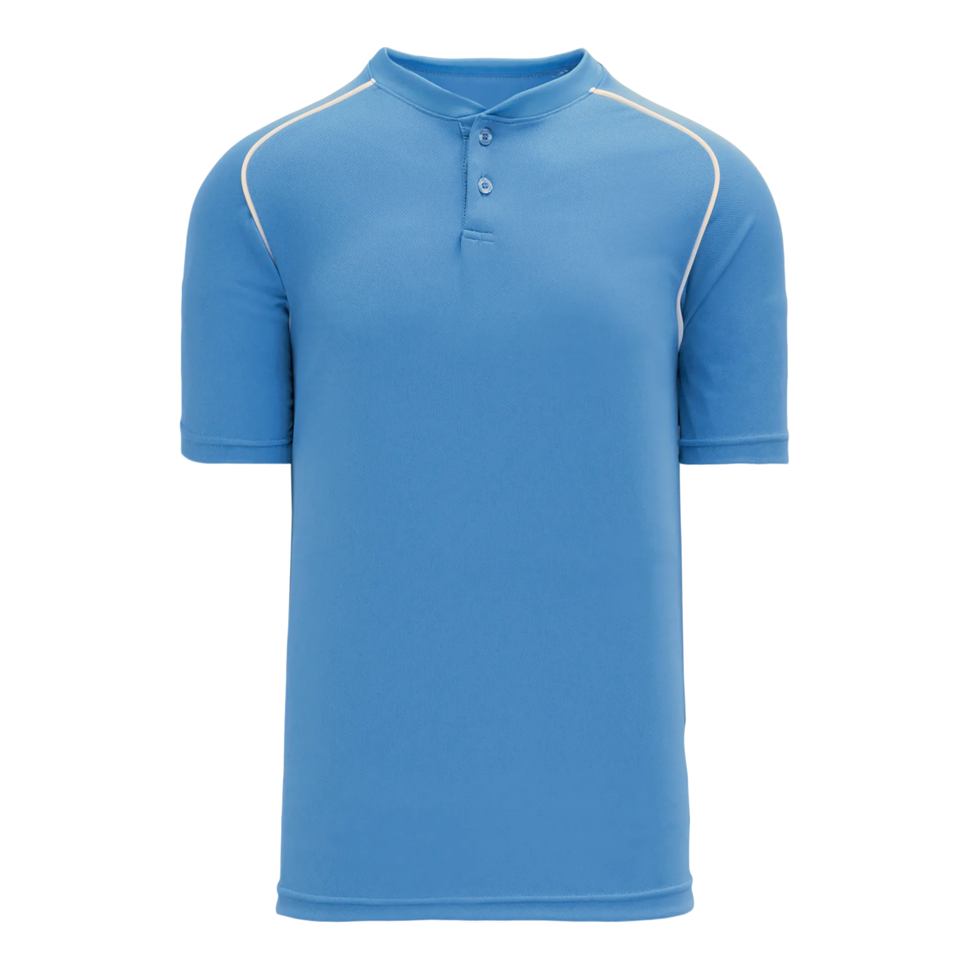 Athletic Knit (AK) BA1344A-227 Adult Sky Blue/White Two-Button Baseball Jersey