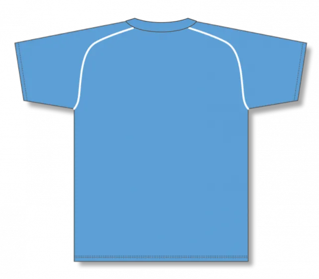 Athletic Knit (AK) BA1344A-227 Adult Sky Blue/White Two-Button Baseball Jersey