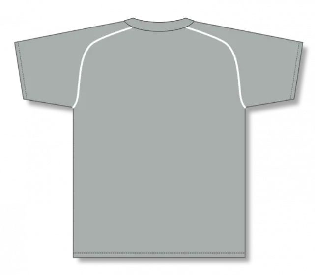Athletic Knit (AK) BA1344A-245 Adult Grey/White Two-Button Baseball Jersey