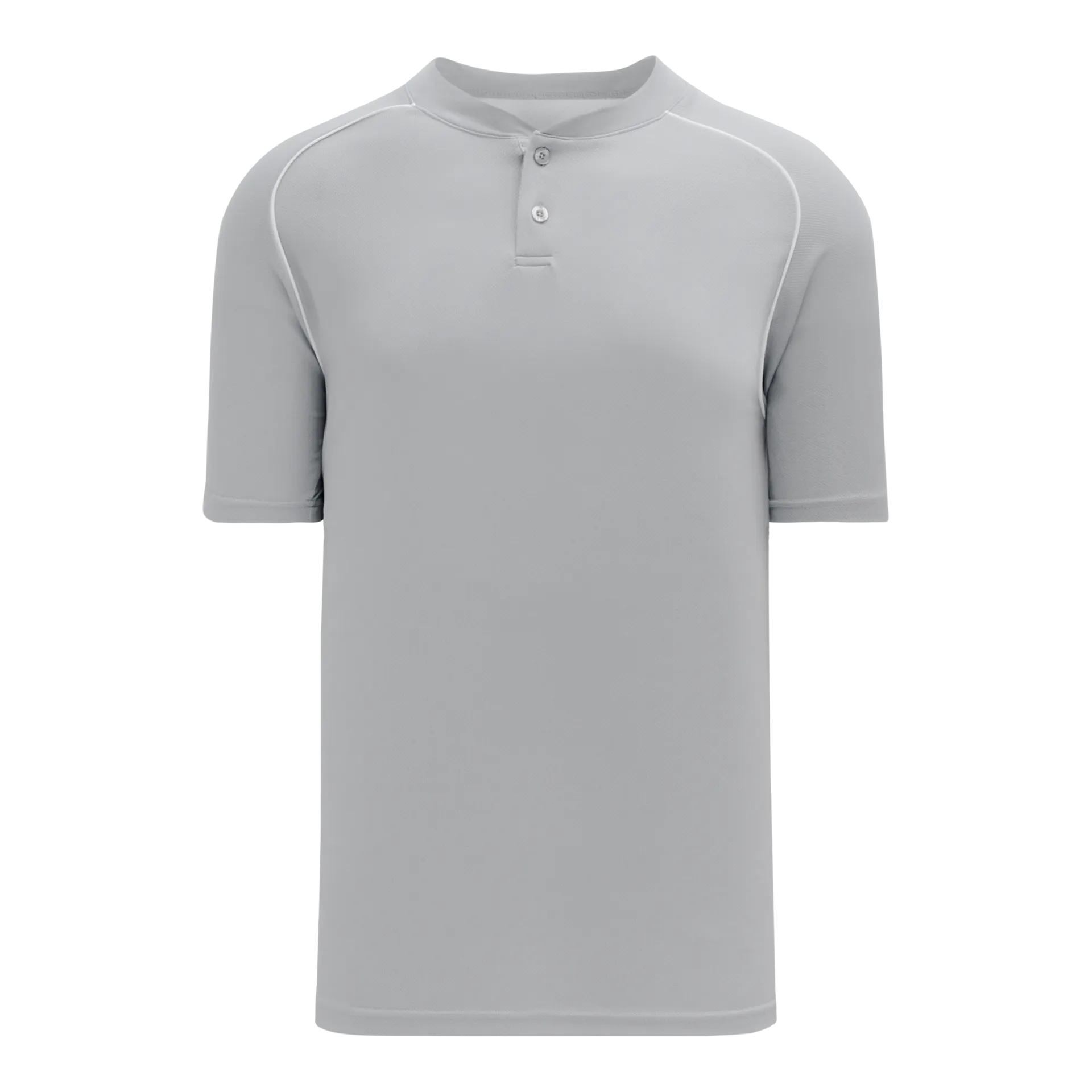 Athletic Knit (AK) BA1344A-245 Adult Grey/White Two-Button Baseball Jersey