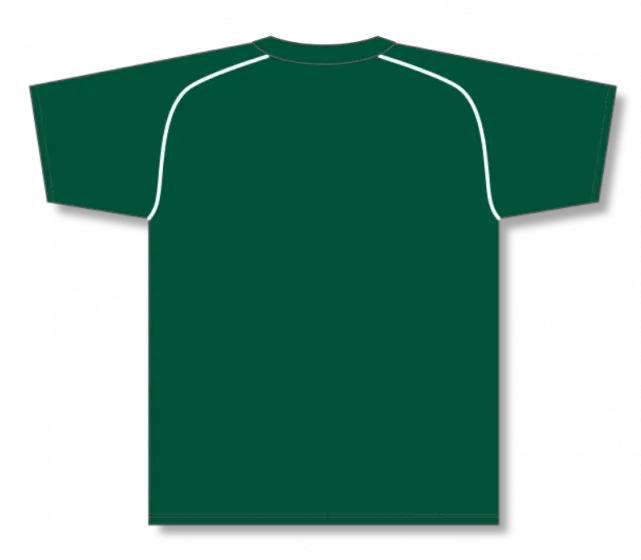 Athletic Knit (AK) BA1344A-260 Adult Dark Green/White Two-Button Baseball Jersey