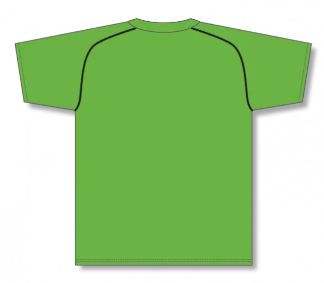 Athletic Knit (AK) BA1344A-269 Adult Lime Green/Black Two-Button Baseball Jersey