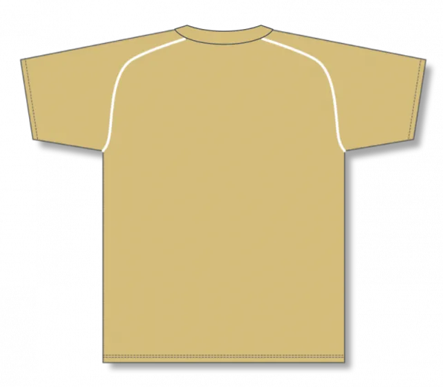 Athletic Knit (AK) BA1344A-280 Adult Vegas Gold/White Two-Button Baseball Jersey