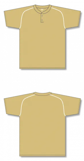 Athletic Knit (AK) BA1344A-280 Adult Vegas Gold/White Two-Button Baseball Jersey