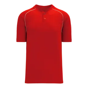 Athletic Knit (AK) BA1344Y-208 Youth Red/White Two-Button Baseball Jersey
