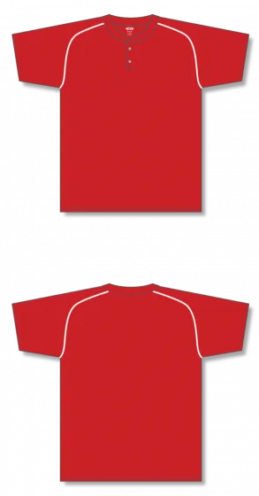 Athletic Knit (AK) BA1344Y-208 Youth Red/White Two-Button Baseball Jersey