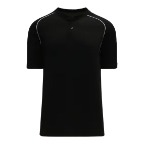Athletic Knit (AK) BA1344Y-221 Youth Black/White Two-Button Baseball Jersey