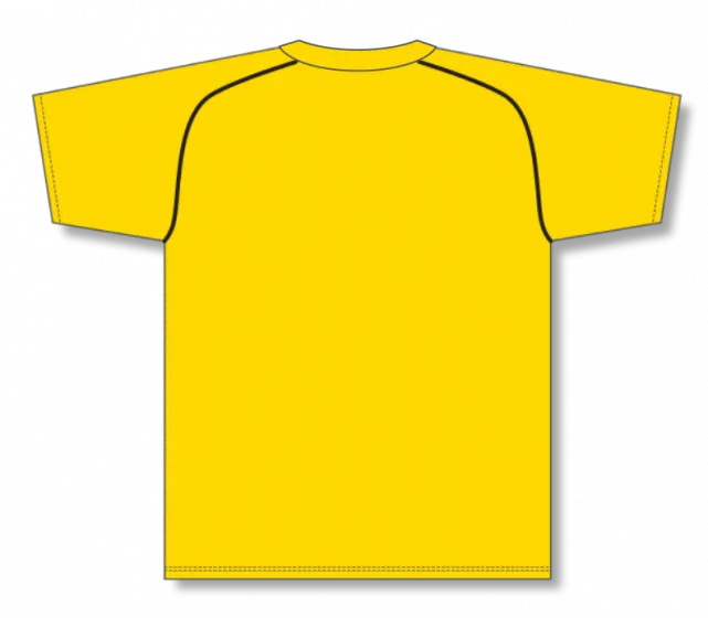 Athletic Knit (AK) BA1344Y-254 Youth Maize/Black Two-Button Baseball Jersey