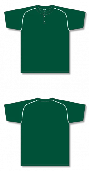 Athletic Knit (AK) BA1344Y-260 Youth Dark Green/White Two-Button Baseball Jersey