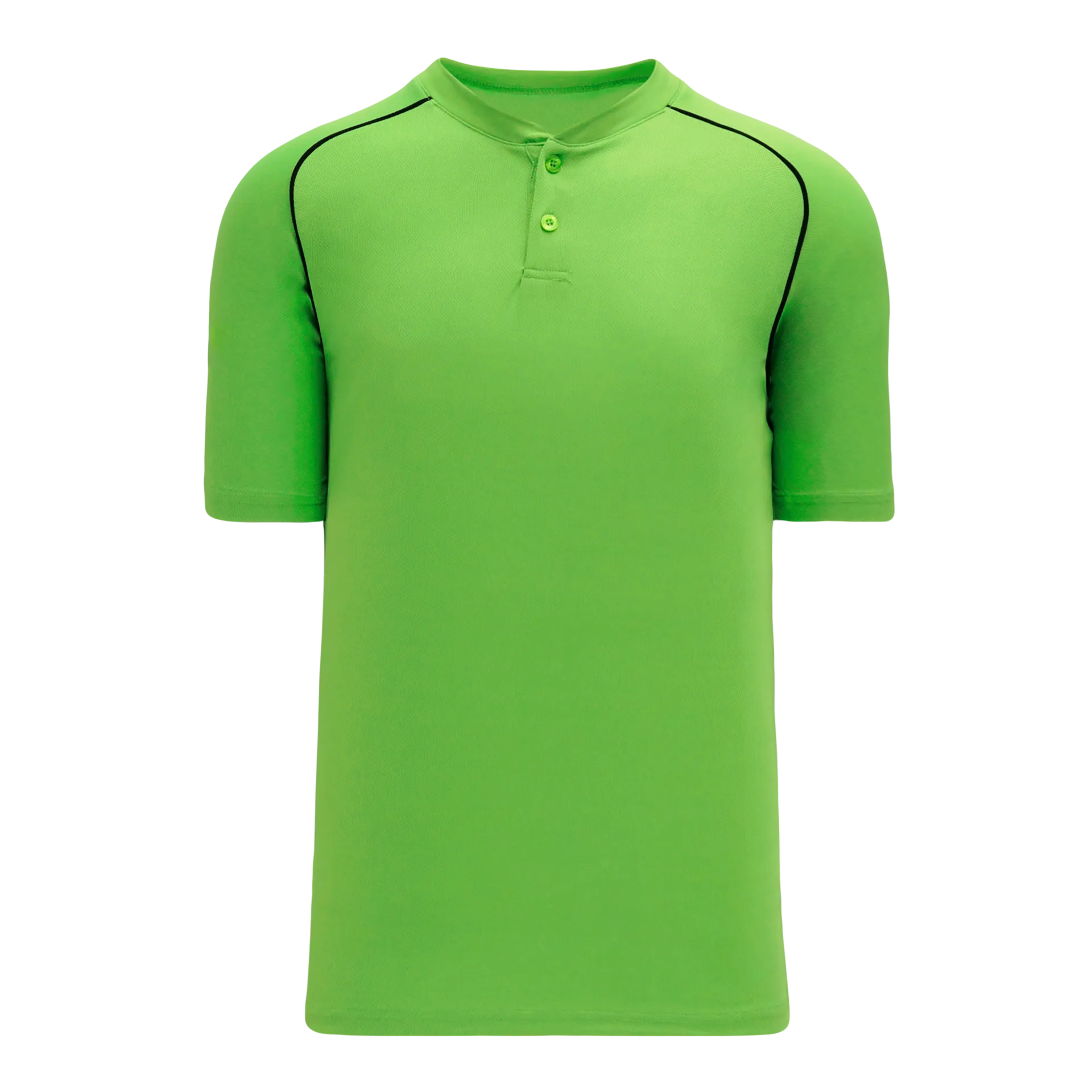 Athletic Knit (AK) BA1344Y-269 Youth Lime Green/Black Two-Button Baseball Jersey