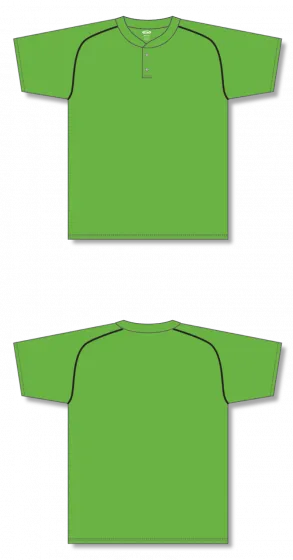 Athletic Knit (AK) BA1344Y-269 Youth Lime Green/Black Two-Button Baseball Jersey