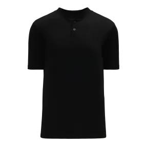 Athletic Knit (AK) BA1347A-001 Adult Black Two-Button Baseball Jersey