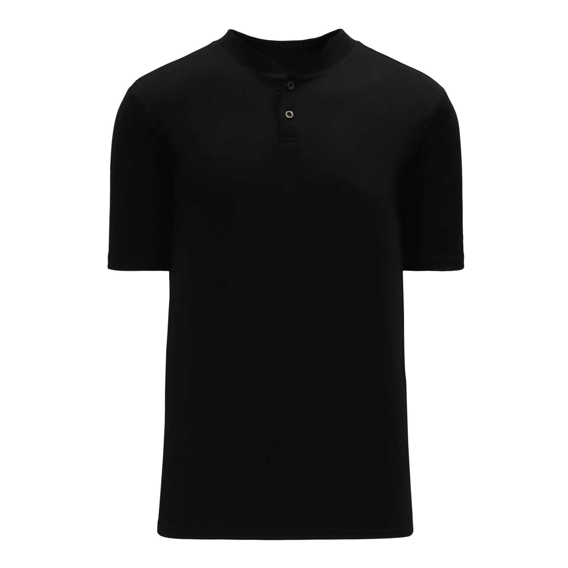 Athletic Knit (AK) BA1347A-001 Adult Black Two-Button Baseball Jersey