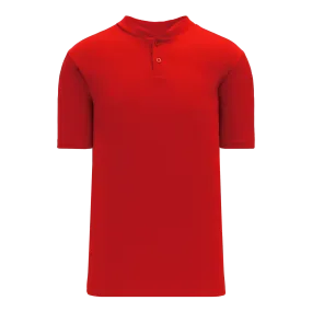 Athletic Knit (AK) BA1347A-005 Adult Red Two-Button Baseball Jersey