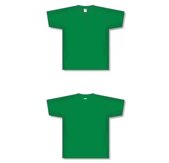 Athletic Knit (AK) BA1347A-007 Adult Kelly Green Two-Button Baseball Jersey