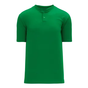 Athletic Knit (AK) BA1347A-007 Adult Kelly Green Two-Button Baseball Jersey