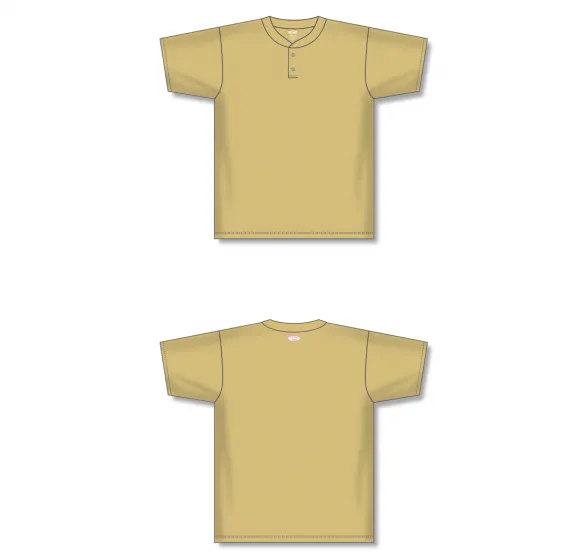Athletic Knit (AK) BA1347A-008 Adult Vegas Gold Two-Button Baseball Jersey