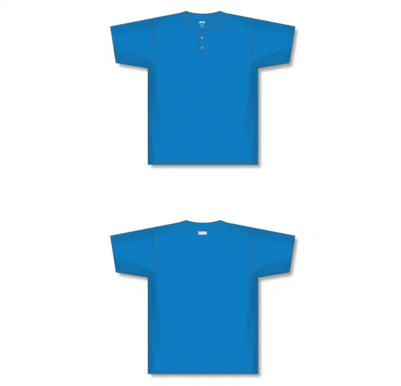 Athletic Knit (AK) BA1347A-019 Adult Pro Blue Two-Button Baseball Jersey