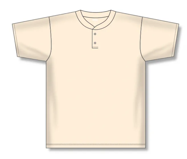 Athletic Knit (AK) BA1347A-048 Adult Sand Two-Button Baseball Jersey
