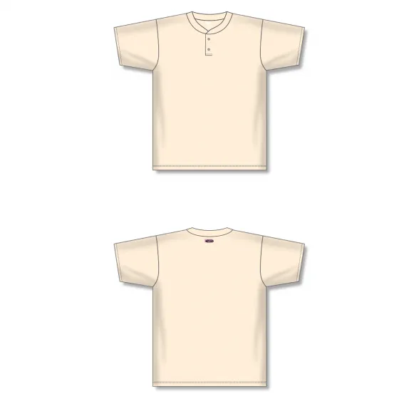 Athletic Knit (AK) BA1347A-048 Adult Sand Two-Button Baseball Jersey