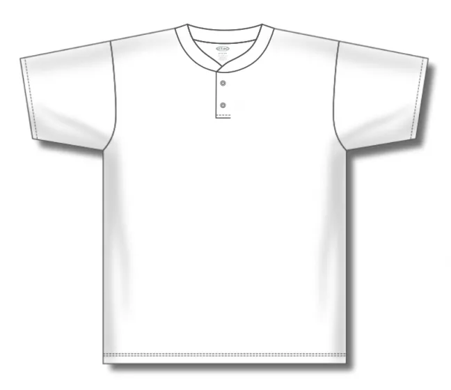 Athletic Knit (AK) BA1347Y-000 Youth White Two-Button Baseball Jersey