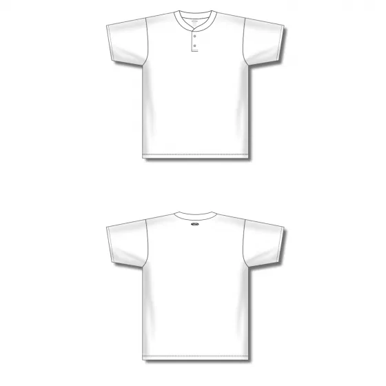 Athletic Knit (AK) BA1347Y-000 Youth White Two-Button Baseball Jersey