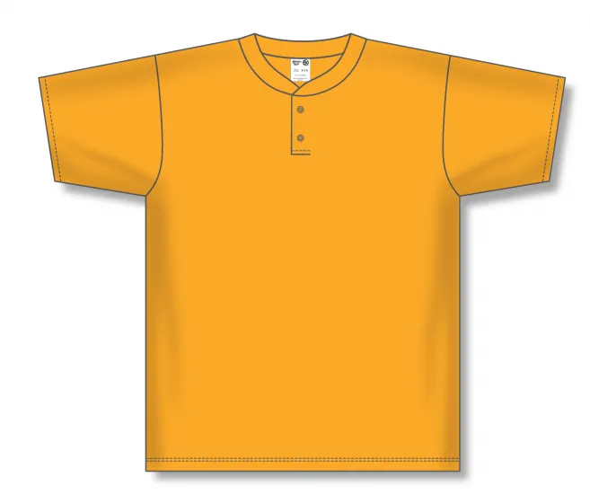 Athletic Knit (AK) BA1347Y-006 Youth Gold Two-Button Baseball Jersey