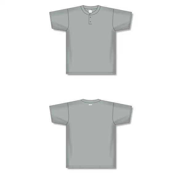 Athletic Knit (AK) BA1347Y-012 Youth Grey Two-Button Baseball Jersey