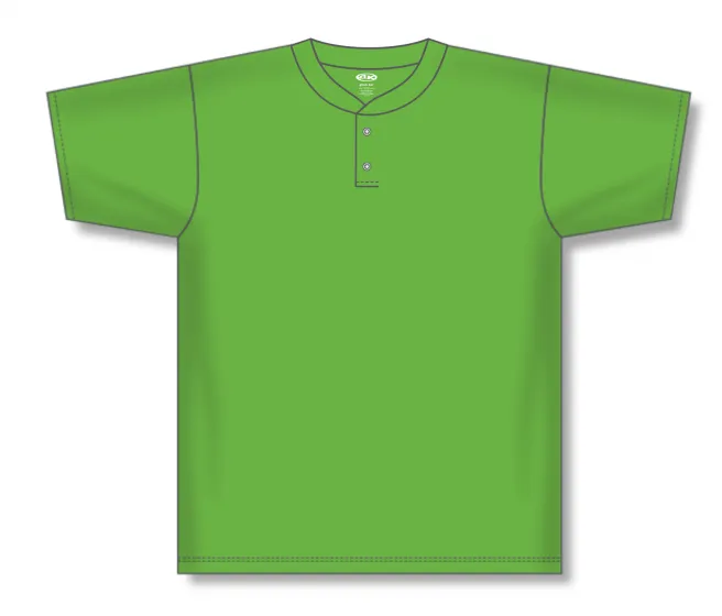 Athletic Knit (AK) BA1347Y-031 Youth Lime Green Two-Button Baseball Jersey