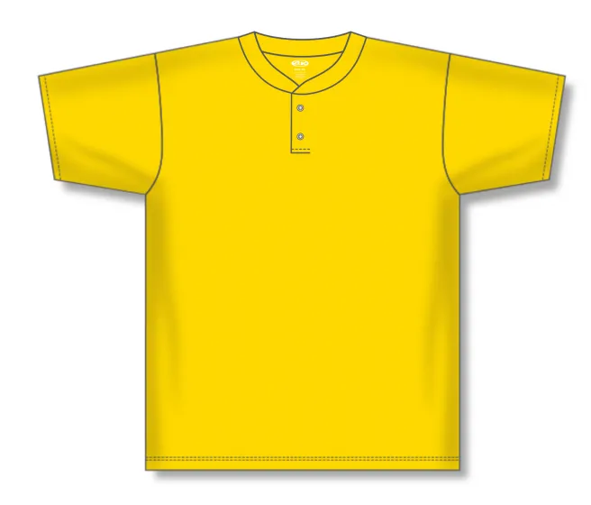 Athletic Knit (AK) BA1347Y-055 Youth Maize Two-Button Baseball Jersey