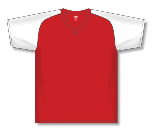 Athletic Knit (AK) BA1375M-208 Mens Red/White Pullover Baseball Jersey