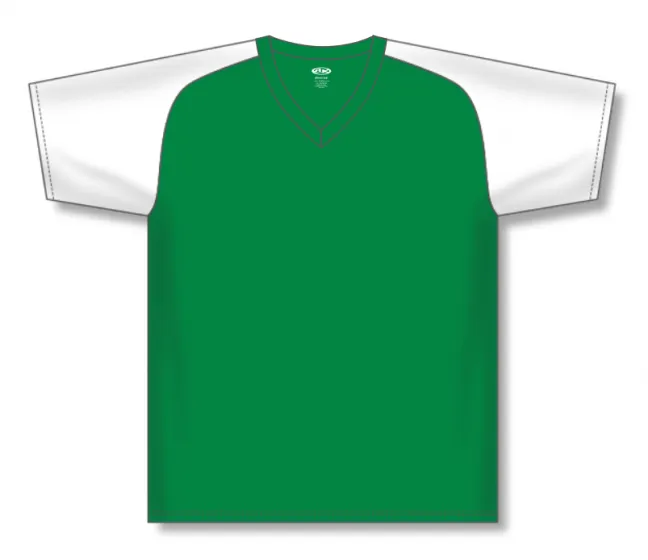 Athletic Knit (AK) BA1375M-210 Mens Kelly Green/White Pullover Baseball Jersey