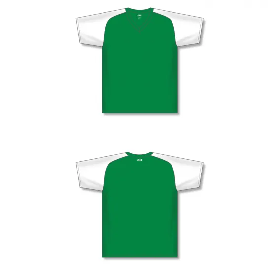 Athletic Knit (AK) BA1375M-210 Mens Kelly Green/White Pullover Baseball Jersey