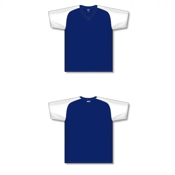Athletic Knit (AK) BA1375M-216 Mens Navy/White Pullover Baseball Jersey