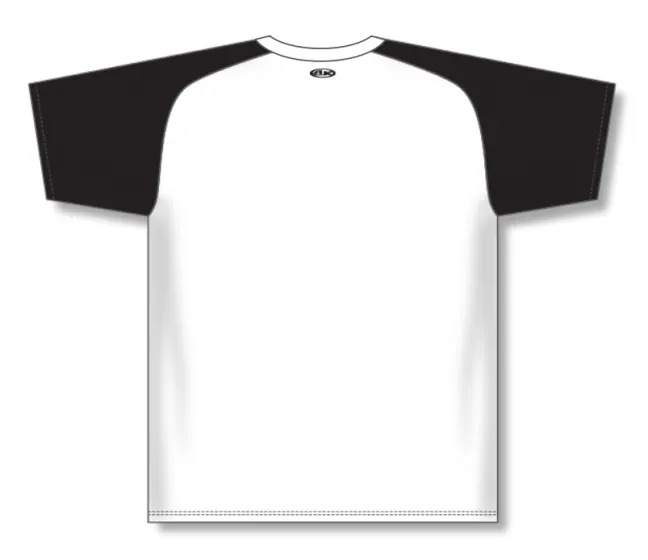 Athletic Knit (AK) BA1375M-222 Mens White/Black Pullover Baseball Jersey