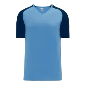 Athletic Knit (AK) BA1375M-232 Mens Sky Blue/Navy Pullover Baseball Jersey
