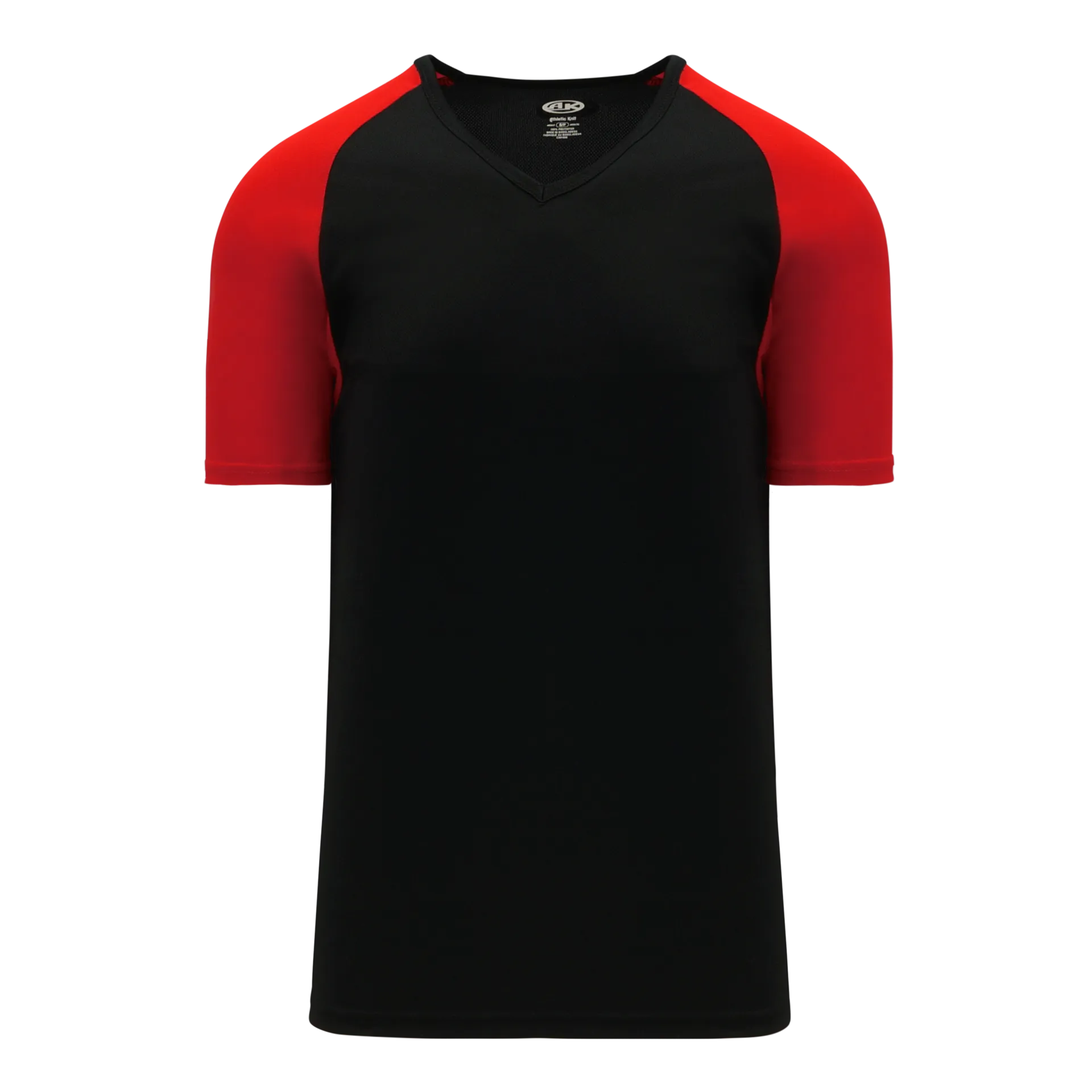Athletic Knit (AK) BA1375M-249 Mens Black/Red Pullover Baseball Jersey