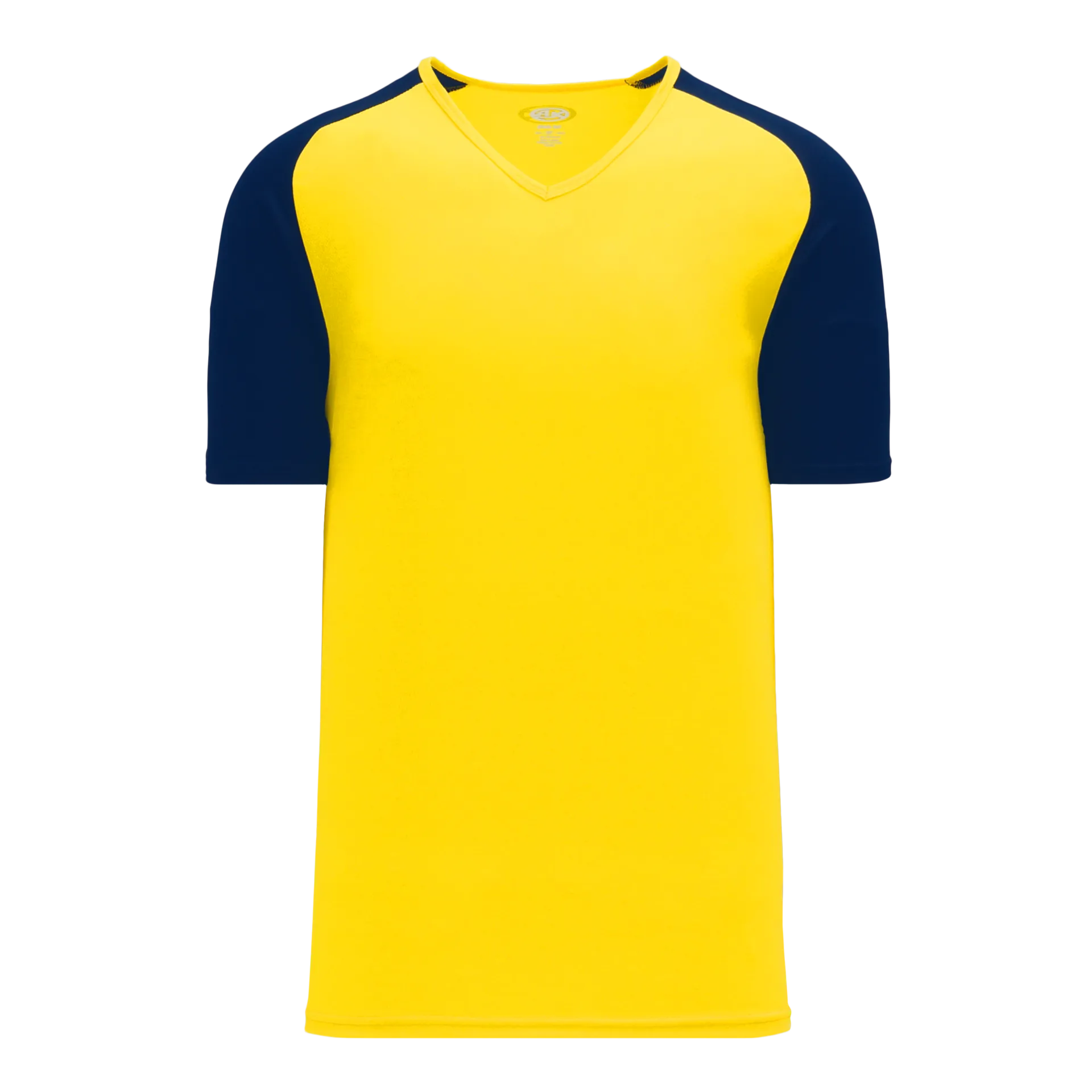 Athletic Knit (AK) BA1375M-253 Mens Maize/Navy Pullover Baseball Jersey