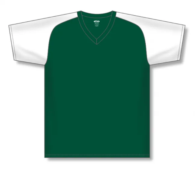 Athletic Knit (AK) BA1375M-260 Mens Dark Green/White Pullover Baseball Jersey