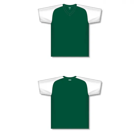 Athletic Knit (AK) BA1375M-260 Mens Dark Green/White Pullover Baseball Jersey