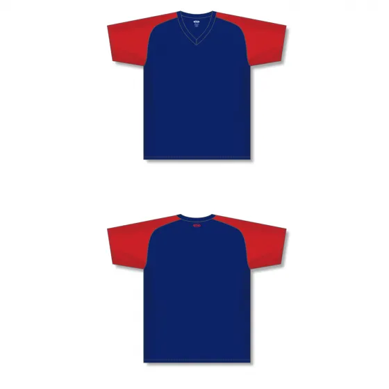Athletic Knit (AK) BA1375M-285 Mens Navy/Red Pullover Baseball Jersey