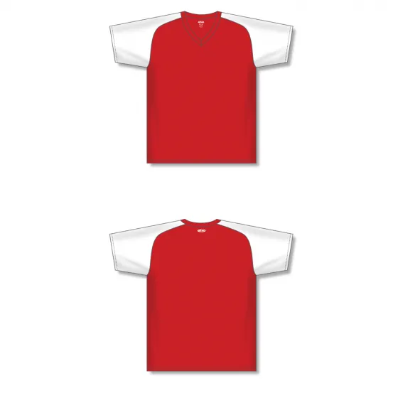 Athletic Knit (AK) BA1375Y-208 Youth Red/White Pullover Baseball Jersey