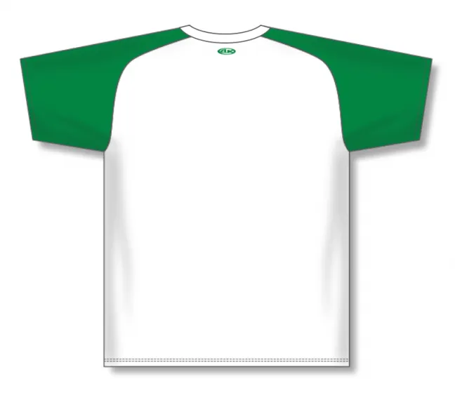 Athletic Knit (AK) BA1375Y-211 Youth White/Kelly Green Pullover Baseball Jersey