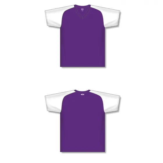Athletic Knit (AK) BA1375Y-220 Youth Purple/White Pullover Baseball Jersey
