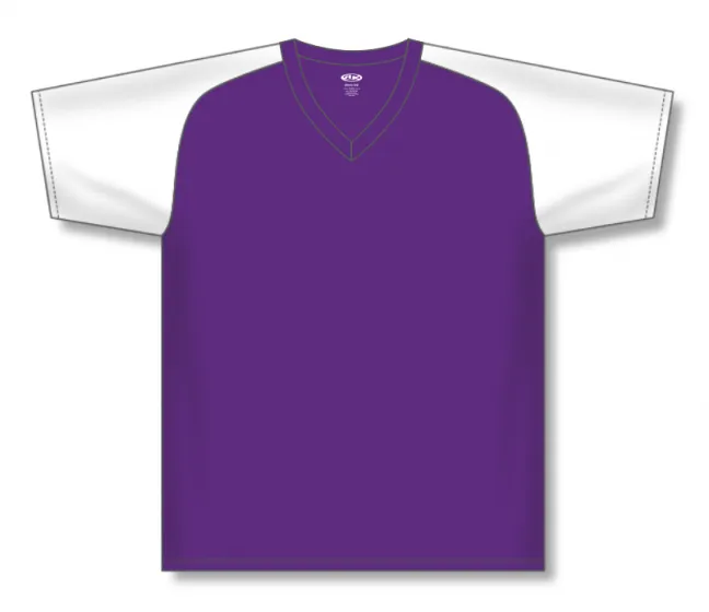 Athletic Knit (AK) BA1375Y-220 Youth Purple/White Pullover Baseball Jersey